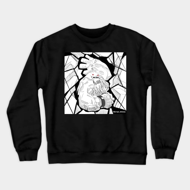 sasquatch the darkstalker Crewneck Sweatshirt by jorge_lebeau